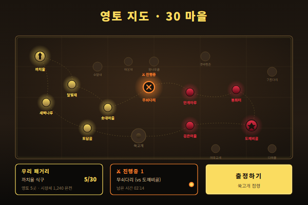 마을 점령전 화면